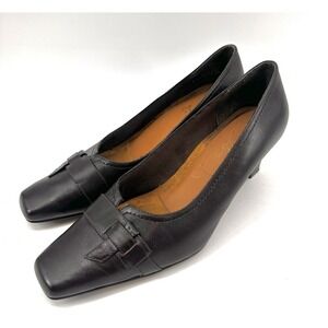 VTG Laura by Life Stride Brown Leather 2" Heels Pumps 8W Old Money Career Office